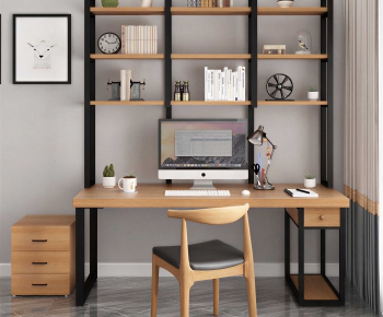 Modern Computer Desk And Chair-ID:401930091