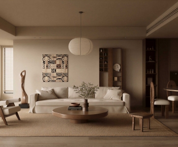 Wabi-sabi Style A Living Room-ID:129863981