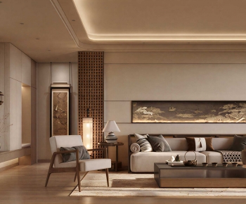 New Chinese Style A Living Room-ID:611410152