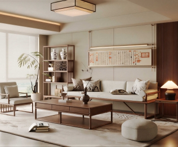 New Chinese Style A Living Room-ID:249332906