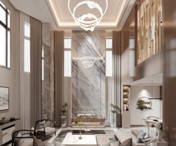 New Chinese Style A Living Room-ID:239206084
