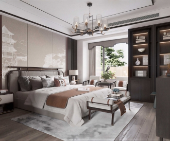 New Chinese Style Bedroom-ID:758609815