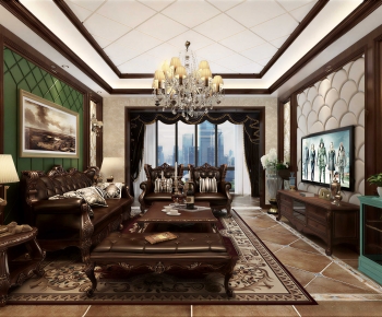 European Style A Living Room-ID:668494949