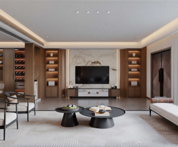 New Chinese Style A Living Room-ID:833687077