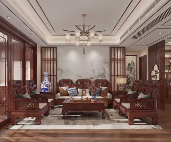 Chinese Style A Living Room-ID:297924045