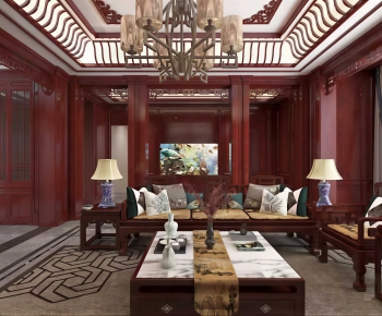 Chinese Style A Living Room-ID:754909047