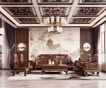 New Chinese Style A Living Room-ID:820044047