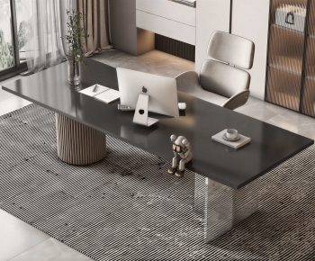Modern Office Desk And Chair-ID:589093924