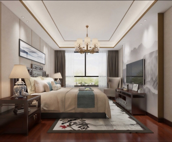 New Chinese Style Bedroom-ID:545177949
