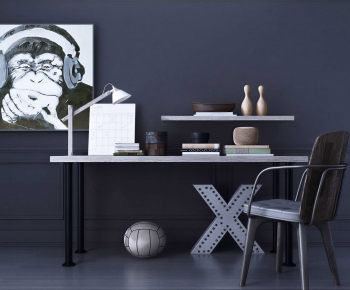 Modern Computer Desk And Chair-ID:101199256