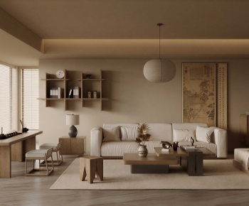 New Chinese Style A Living Room-ID:878899186
