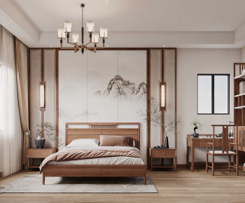 New Chinese Style Bedroom-ID:424808032