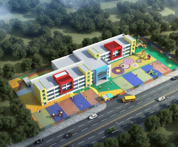 Modern School Building-ID:155642998