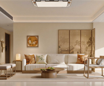 New Chinese Style A Living Room-ID:136841066