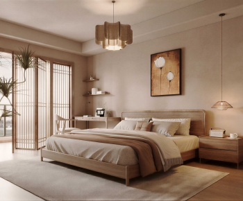 Wabi-sabi Style Bedroom-ID:830436945