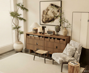 Wabi-sabi Style Entrance Cabinet-ID:128222947