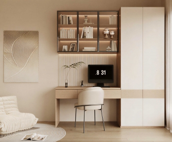 Modern Computer Desk And Chair-ID:159039026