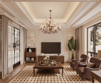 French Style A Living Room-ID:417668839