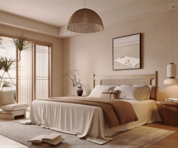 Wabi-sabi Style Bedroom-ID:129082927