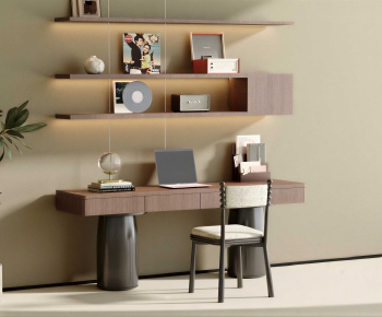 Modern Computer Desk And Chair-ID:641546011