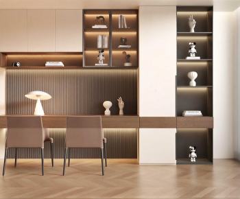 Modern Computer Desk And Chair-ID:594317917
