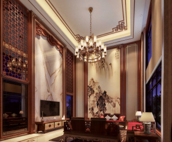 New Chinese Style A Living Room-ID:268336062