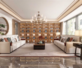 New Chinese Style A Living Room-ID:394463065