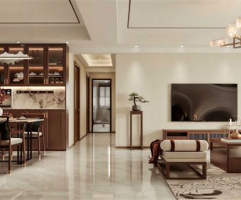 New Chinese Style A Living Room-ID:236257089