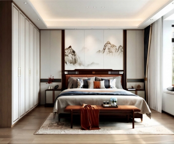 New Chinese Style Bedroom-ID:869610319
