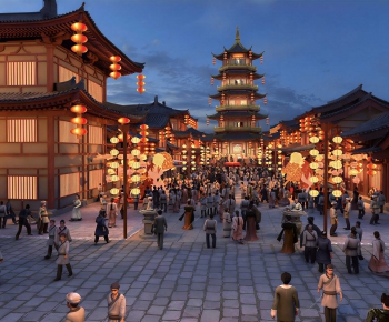 New Chinese Style Commercial Street-ID:244198087