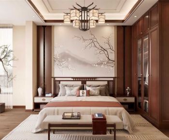 New Chinese Style Bedroom-ID:127296929