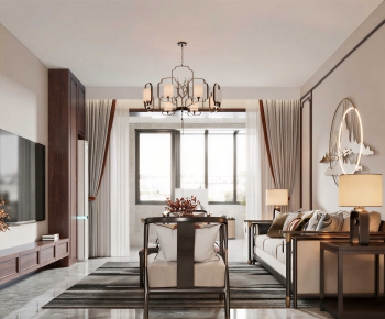 New Chinese Style A Living Room-ID:557089093