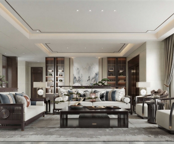 New Chinese Style A Living Room-ID:806638962
