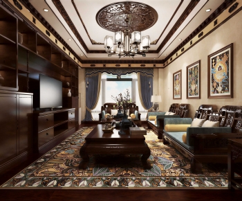 Chinese Style A Living Room-ID:408865937