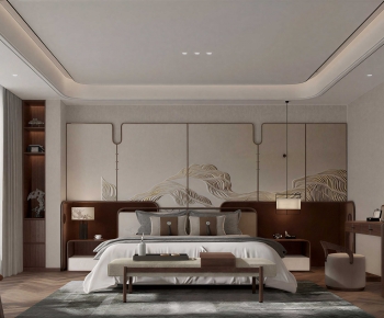 New Chinese Style Bedroom-ID:665637029