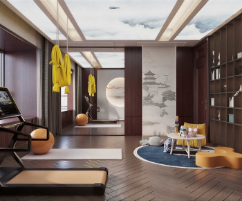 New Chinese Style Home Fitness Room-ID:136807921