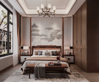 New Chinese Style Bedroom-ID:622097025