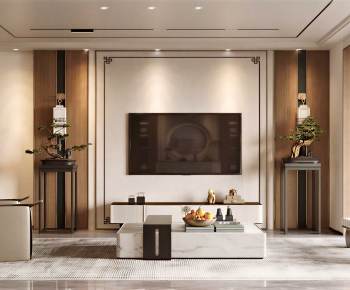 New Chinese Style A Living Room-ID:371999034