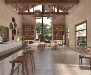 Wabi-sabi Style A Living Room-ID:718045004