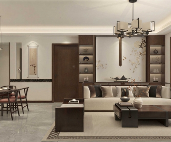 New Chinese Style A Living Room-ID:892190927