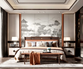 New Chinese Style Bedroom-ID:655292999