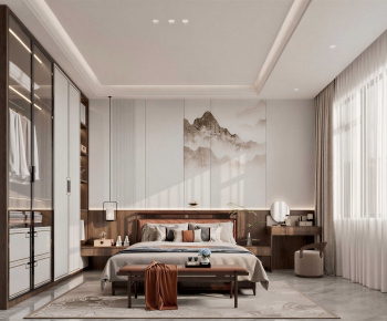 New Chinese Style Bedroom-ID:128335952