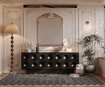 French Style Entrance Cabinet-ID:295761116