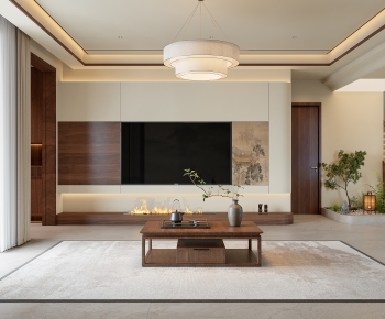 New Chinese Style A Living Room-ID:558569413