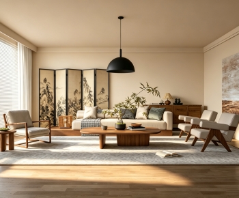 New Chinese Style A Living Room-ID:625042927