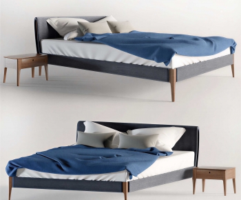 Modern Double Bed-ID:798614986
