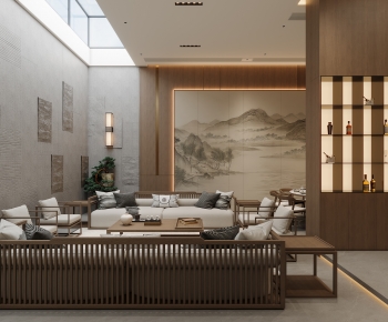 New Chinese Style A Living Room-ID:652533059