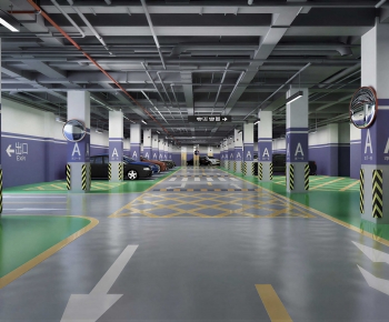 Modern Underground Parking Lot-ID:910923009