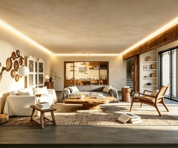 Wabi-sabi Style A Living Room-ID:796251063
