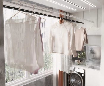 Modern Balcony Laundry Room-ID:498097908